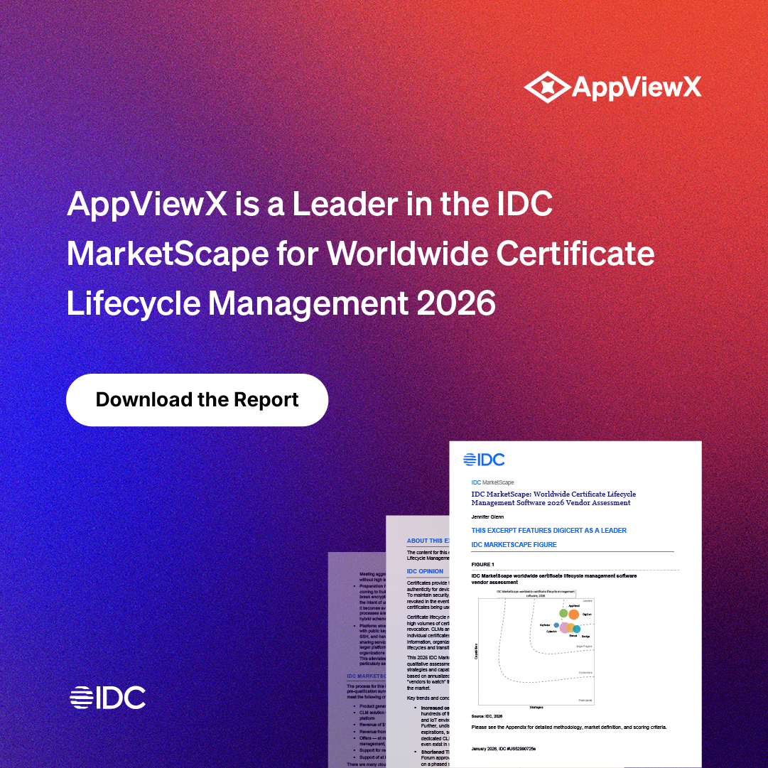 AppViewX Is A Leader in IDC MarketScape for Worldwide CLM Software 2026 - download free copy